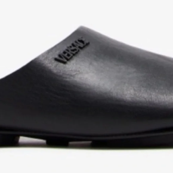 Versace Villa Black Slip-On Slippers/Slides - Picture 1 of 7